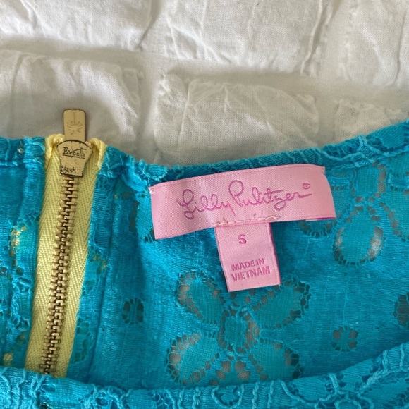 Lilly Pulitzer Turquoise Lace Top - Picture 3 of 7